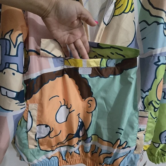 NWT Members Only x Nickelodeon Rugrats FZ Blue & Green Windbreaker Jacket - Picture 12 of 17